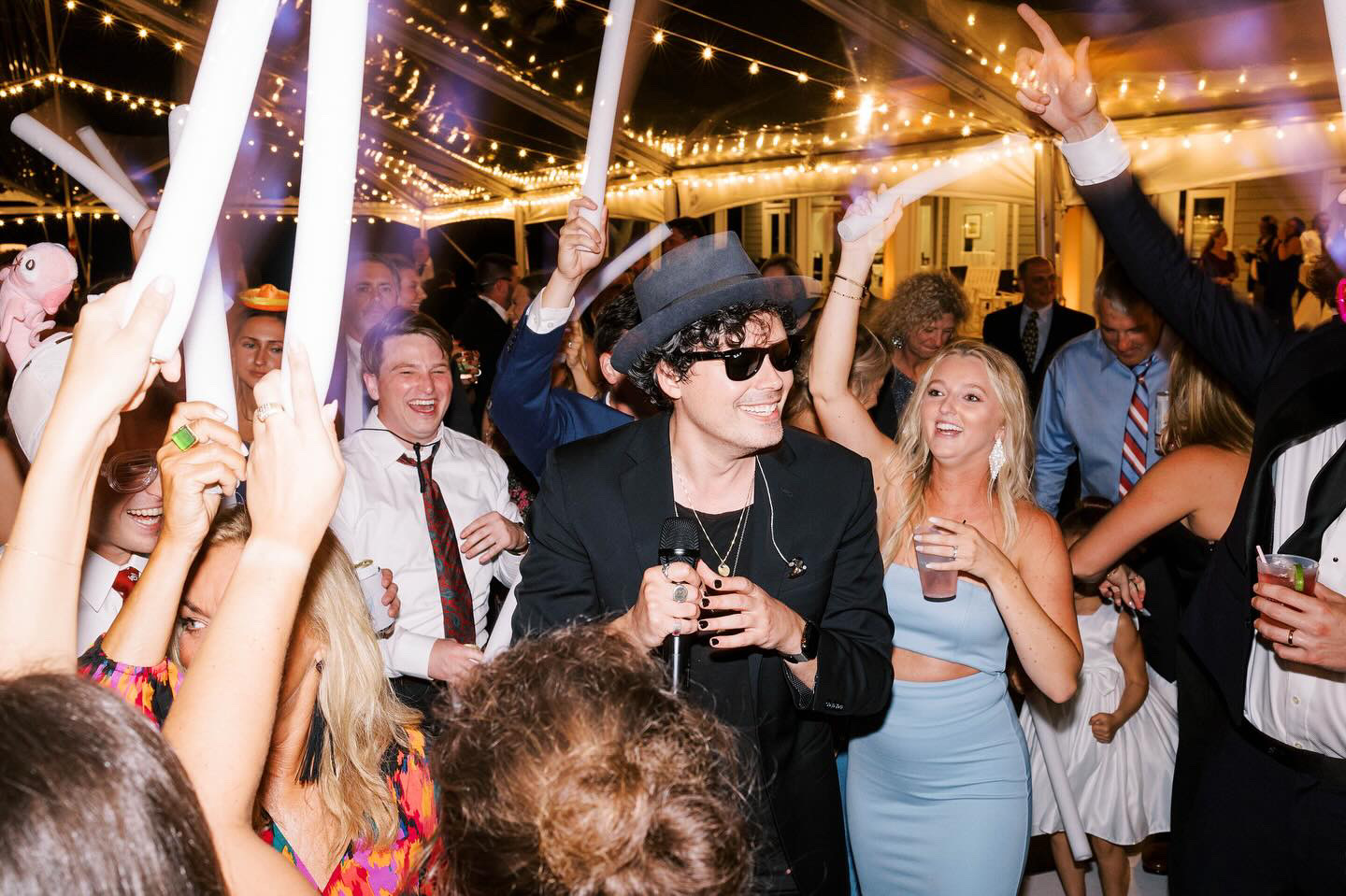 Keaton Lusk Singing in the crowd at a wedding reception. This is significant because no other performer can do it like Keaton Lusk and Night Years